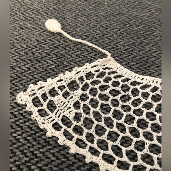 Vintage 1990’s Hand Crafted Crocheted Collar, 11“ Wide (Fits A Smaller Neck) - Picture 4 of 7